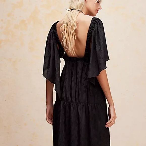 NWT FREE PEOPLE cha cha silky maroon maxi dress size medium - Picture 5 of 15